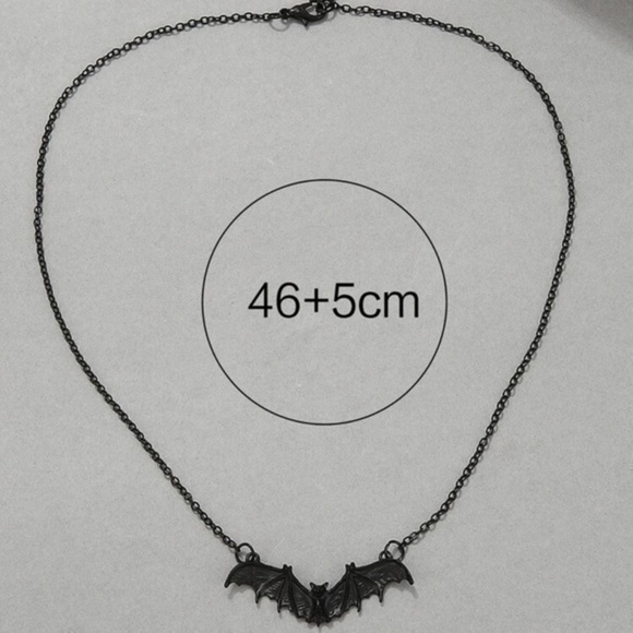 Black Bat Charm Chain Necklace - Picture 7 of 7